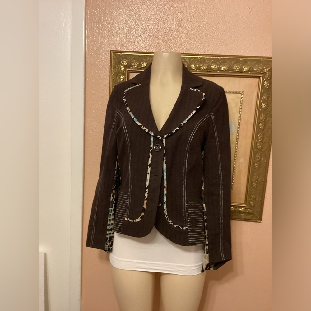 Vtg Alberto Makali Brown Blazer Size 12